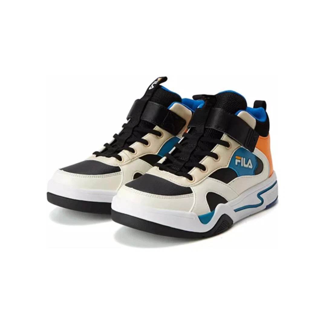 Zapatillas casuales de skate de caña alta «White Black Orange»