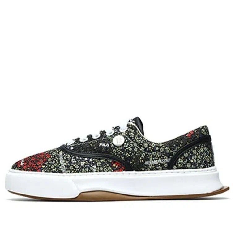 Zapatillas con estampado floral Negro/Verde