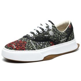 Zapatillas con estampado floral Negro/Verde