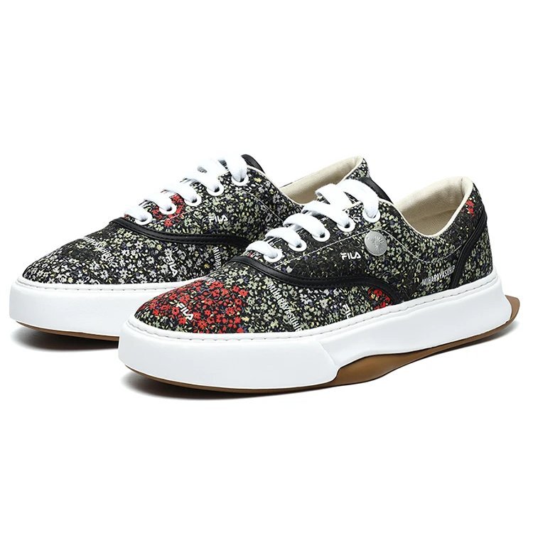 Zapatillas con estampado floral Negro/Verde