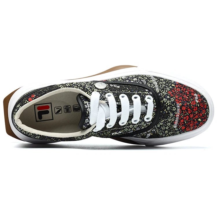 Zapatillas con estampado floral Negro/Verde