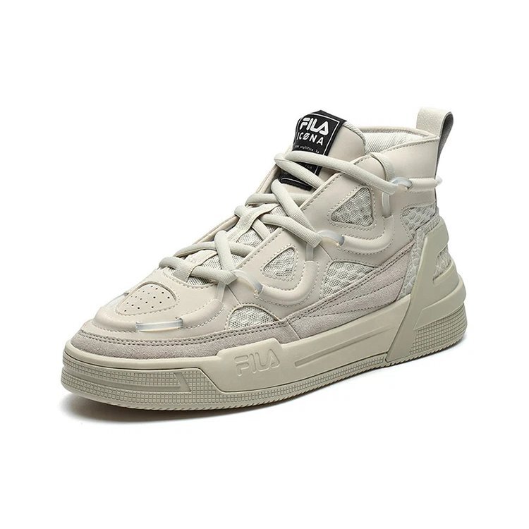 Zapatillas de baloncesto retro de caña alta, color gris