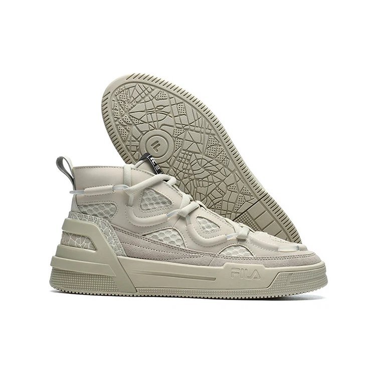 Zapatillas de baloncesto retro de caña alta, color gris