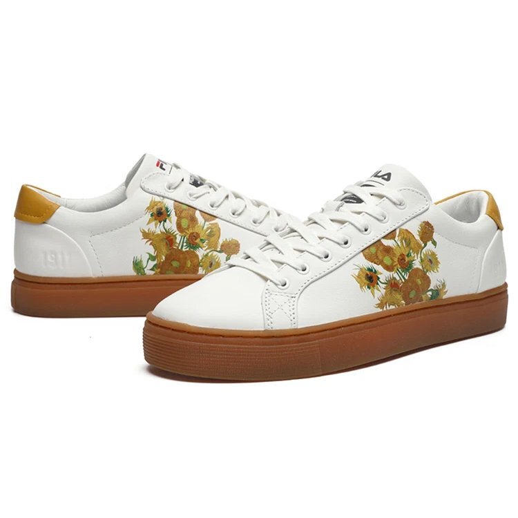 Zapatillas de caña baja, blanco/café