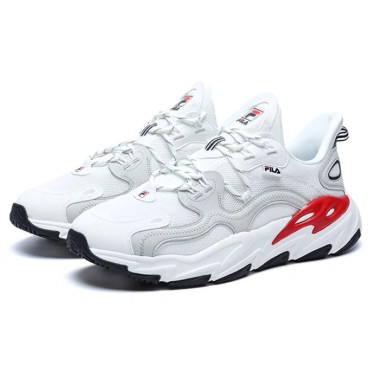 Zapatillas de caña baja Wave «Blanco, rojo y gris»