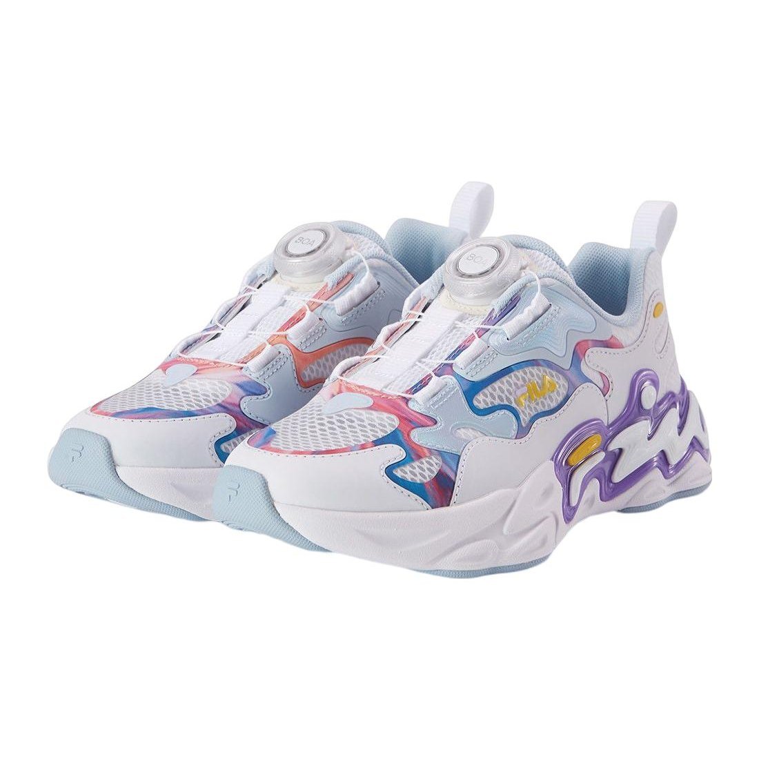 Zapatillas de correr BOA «Blanco, azul y rosa»