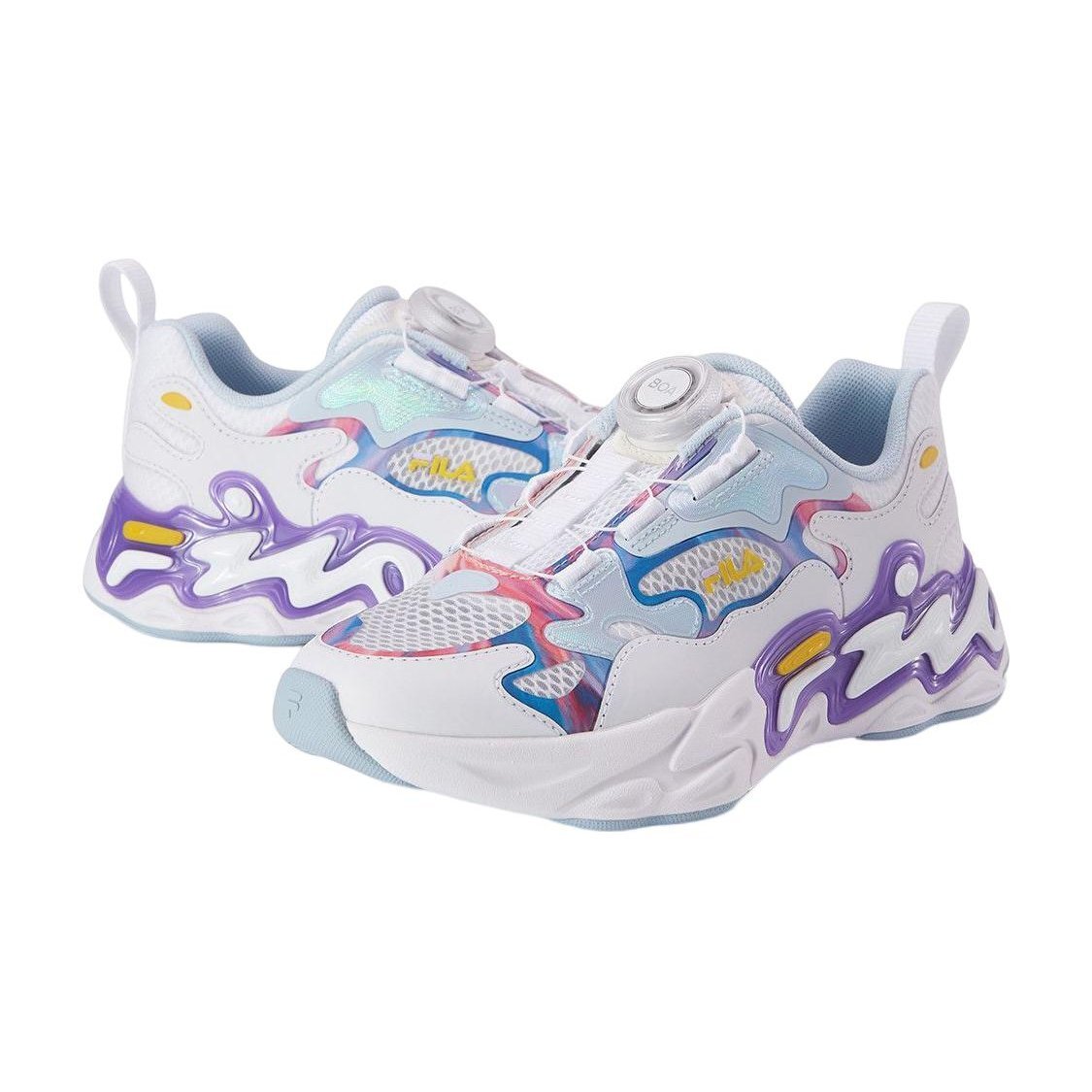 Zapatillas de correr BOA «Blanco, azul y rosa»