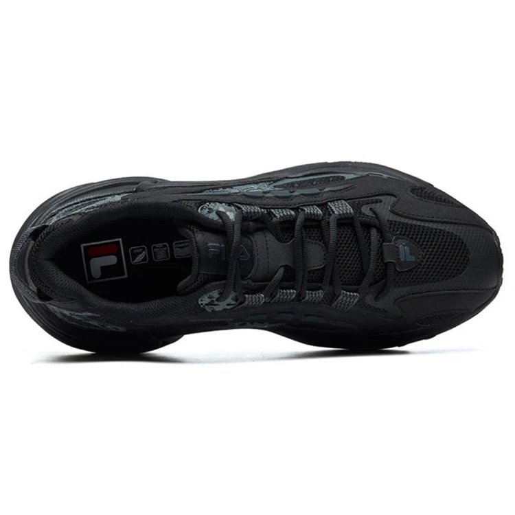 Zapatillas de correr de caña baja con estampado de leopardo, color negro