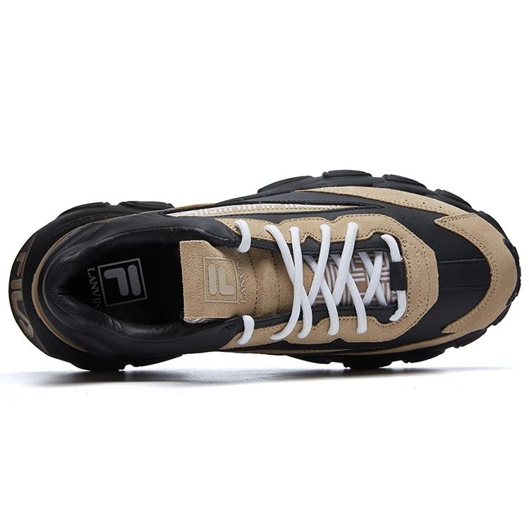 Zapatillas de correr de caña baja Lanvin x Fila Negro/Amarillo