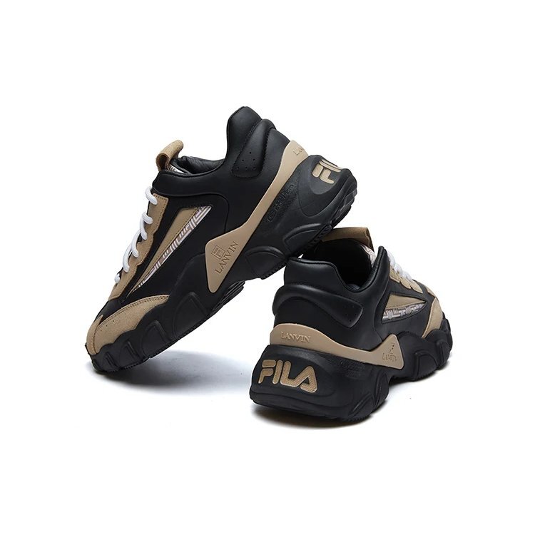 Zapatillas de correr de caña baja Lanvin x Fila Negro/Amarillo