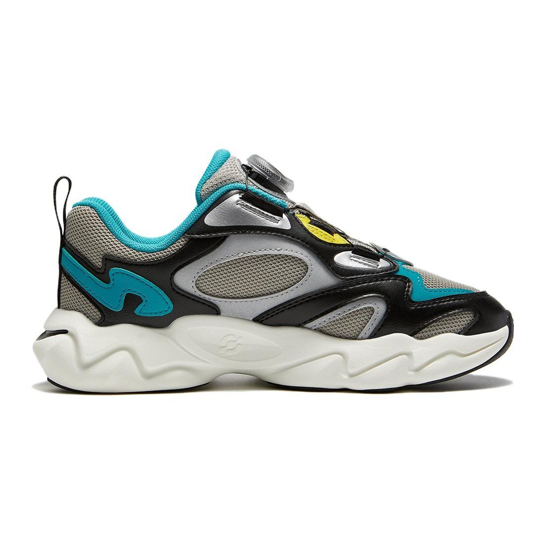 Zapatillas de correr retro «Gris, negro y azul»