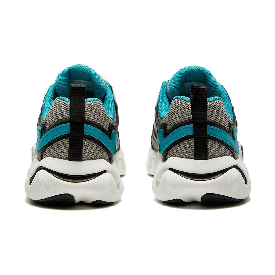 Zapatillas de correr retro «Gris, negro y azul»