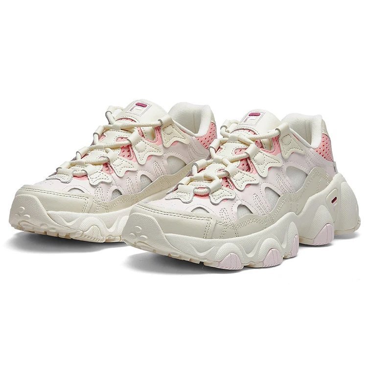 Zapatillas de correr retro Jagger, blanco/rosa