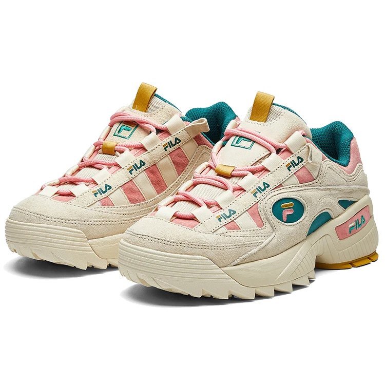 Zapatillas de entrenamiento clásicas D-formation, blanco/verde/rosa