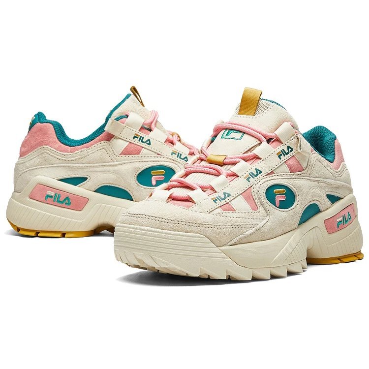 Zapatillas de entrenamiento clásicas D-formation, blanco/verde/rosa