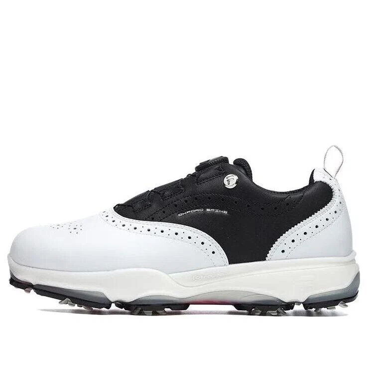 Zapatillas de golf tipo Oxford con clavos «White Black»