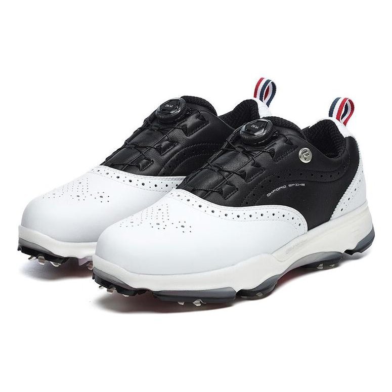 Zapatillas de golf tipo Oxford con clavos «White Black»