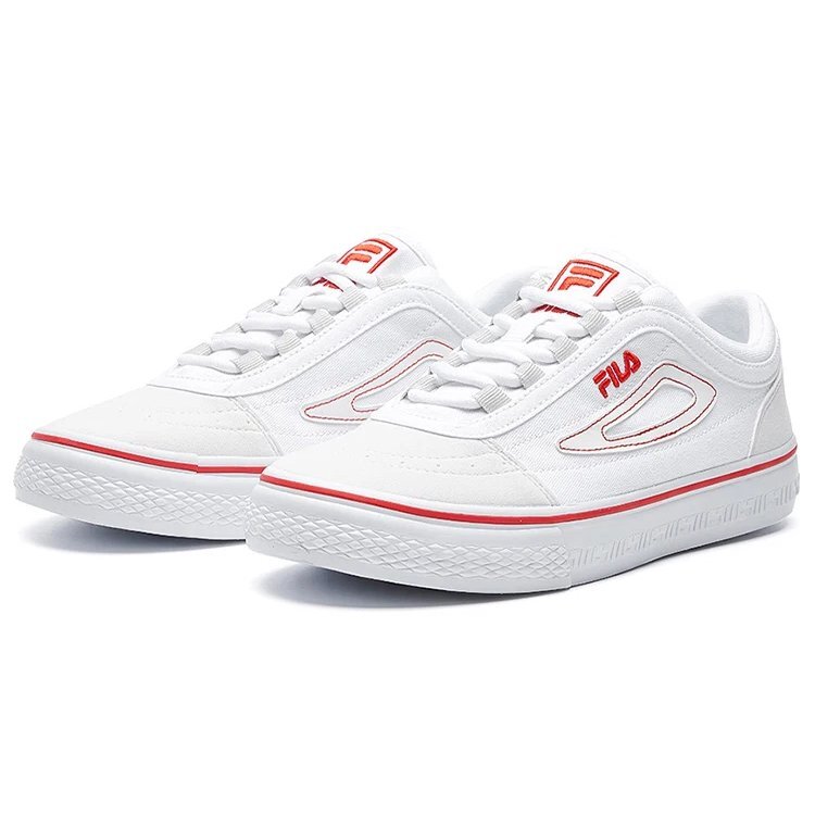 Zapatillas de lona para skate Classic Boarder Blanco/rojo