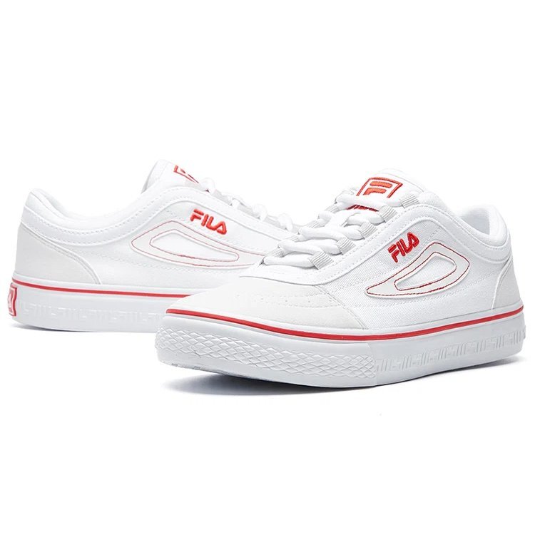 Zapatillas de lona para skate Classic Boarder Blanco/rojo