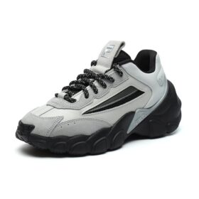 Zapatillas de moda de corte bajo, color gris