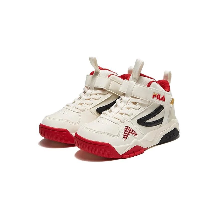 Zapatillas de skate de caña alta «Blanco, Negro, Rojo»