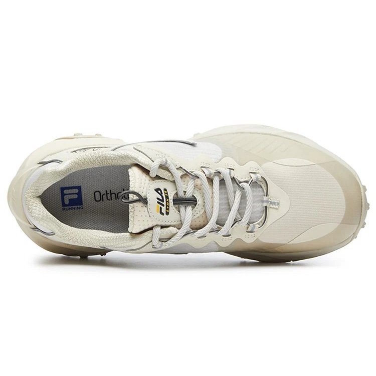 Zapatillas deportivas de caña baja para correr, color crema