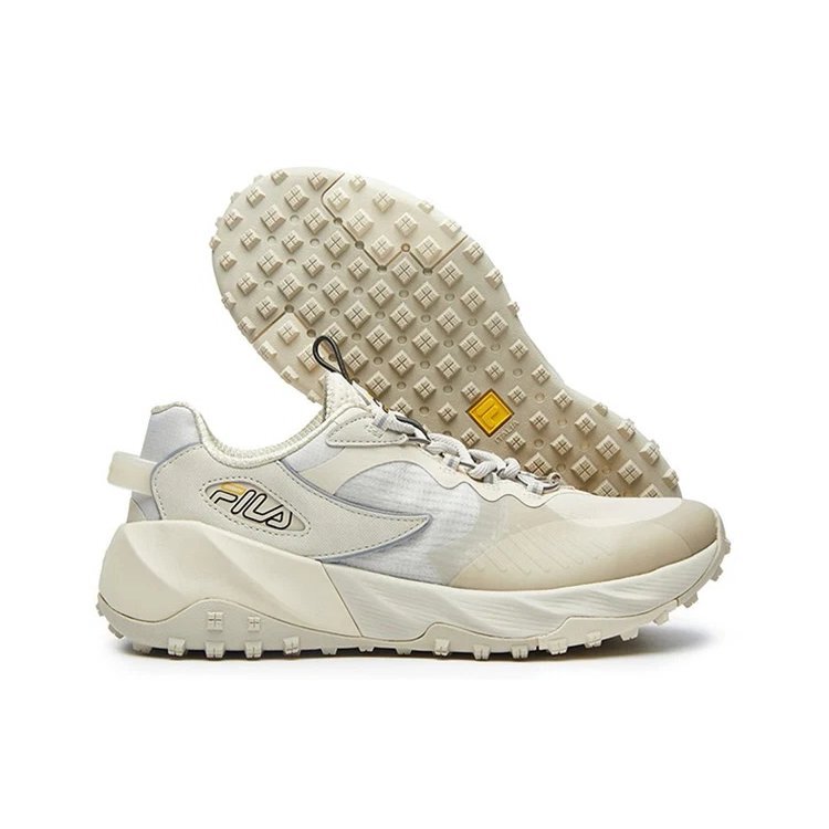 Zapatillas deportivas de caña baja para correr, color crema