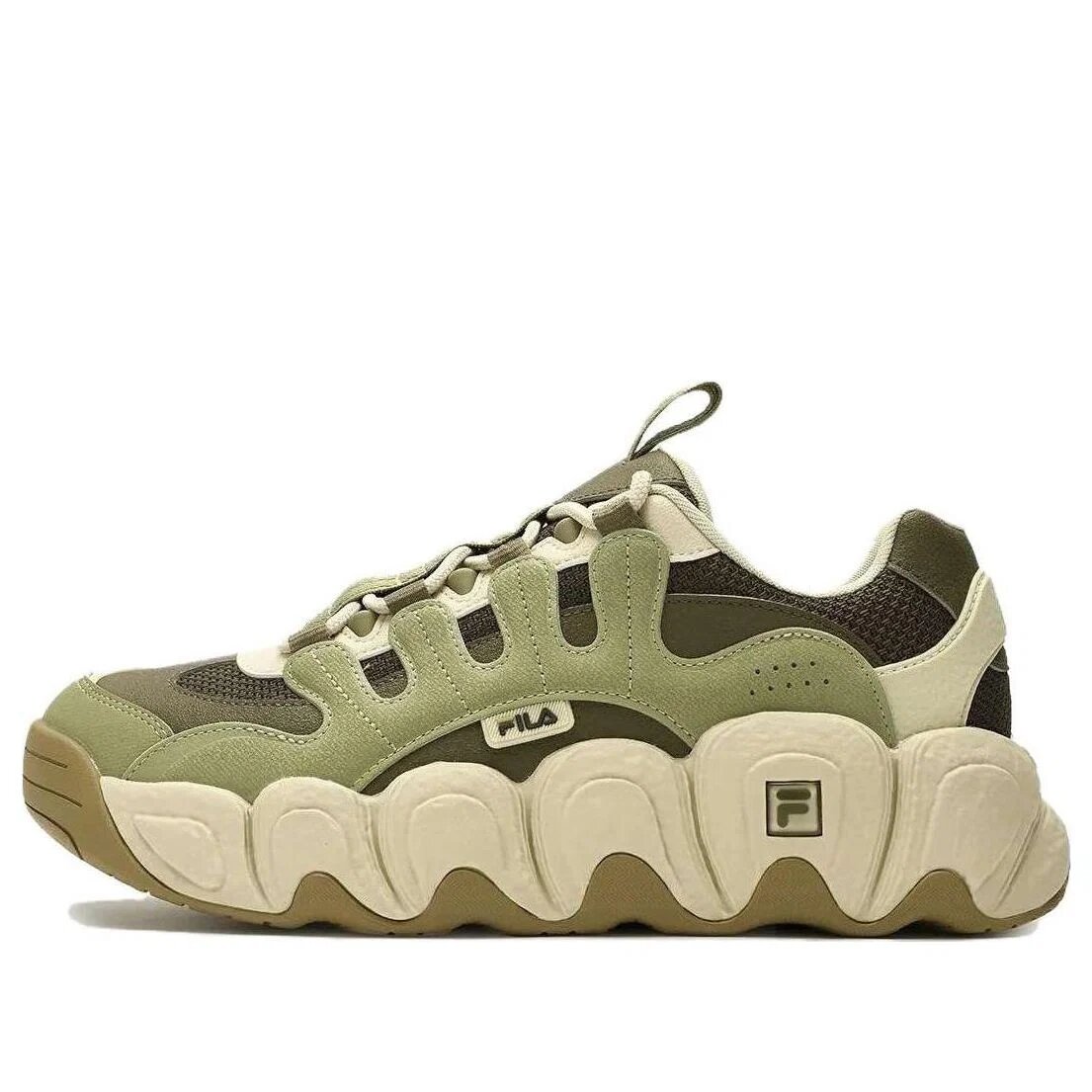Zapatillas gruesas CROISSANT «Verde Beige»