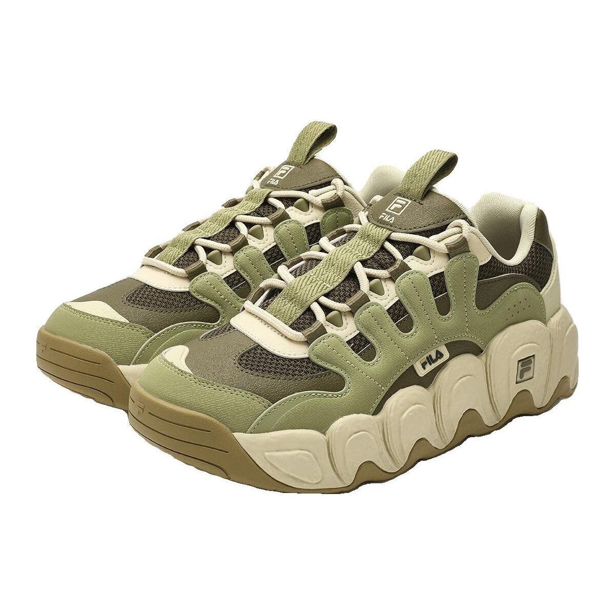 Zapatillas gruesas CROISSANT «Verde Beige»
