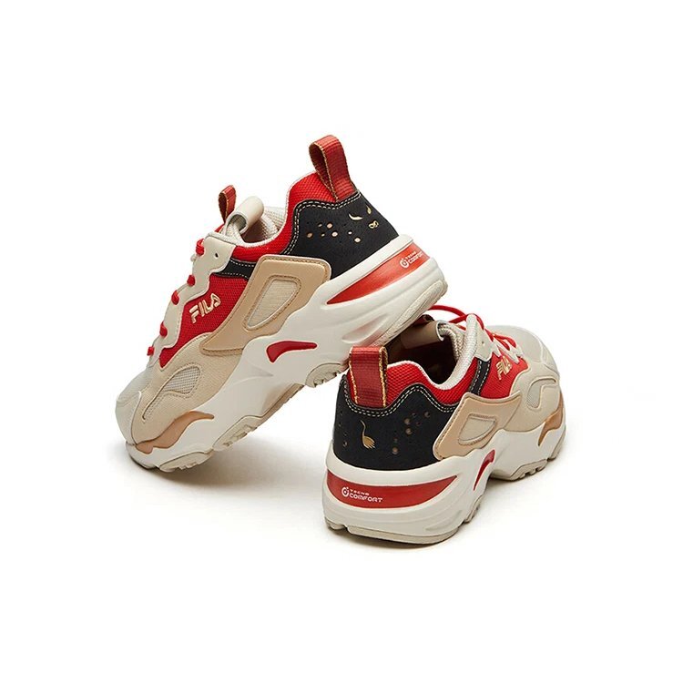 Zapatillas para correr Tracer, color beige/rojo