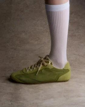 Zapatillas Ritmo de gamuza verde para mujer