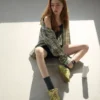 Zapatillas Ritmo de gamuza verde para mujer