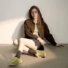 Zapatillas Ritmo de gamuza verde para mujer