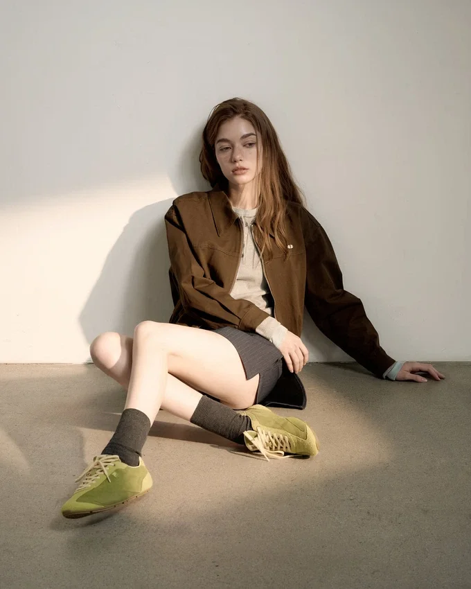 Zapatillas Ritmo de gamuza verde para mujer