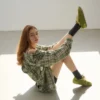 Zapatillas Ritmo de gamuza verde para mujer