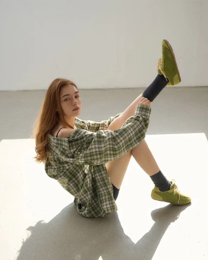 Zapatillas Ritmo de gamuza verde para mujer