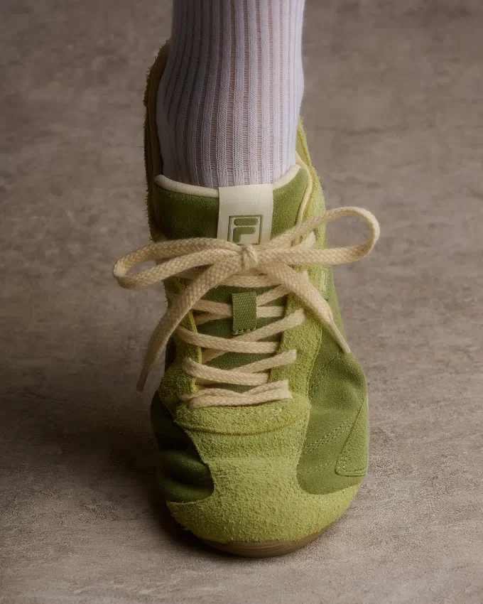 Zapatillas Ritmo de gamuza verde para mujer