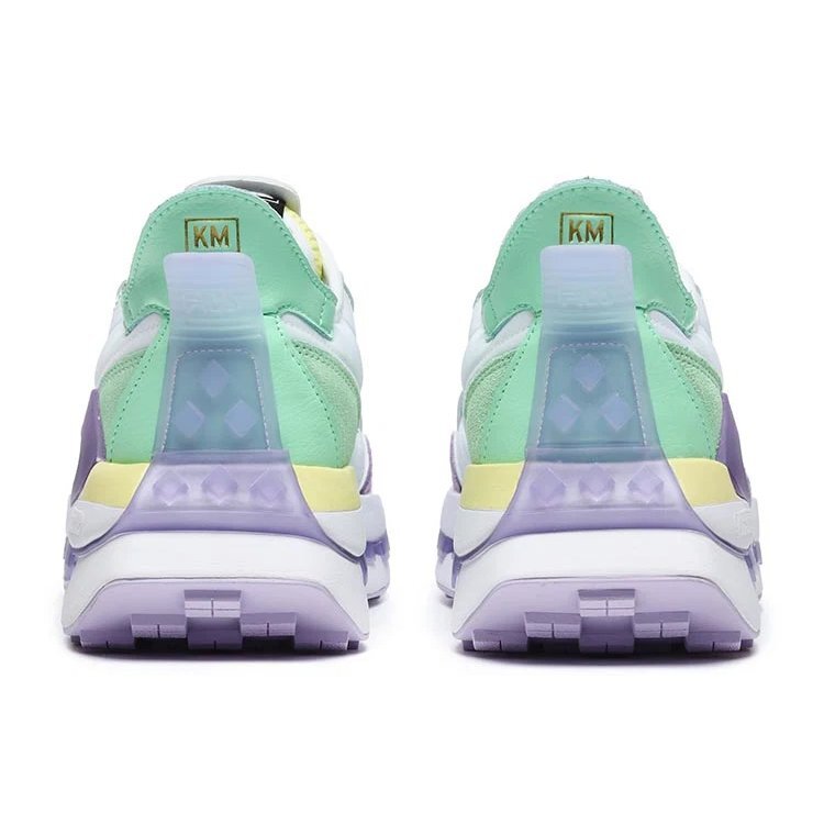 Zapatos KM «Blanco, morado y aguamarina»